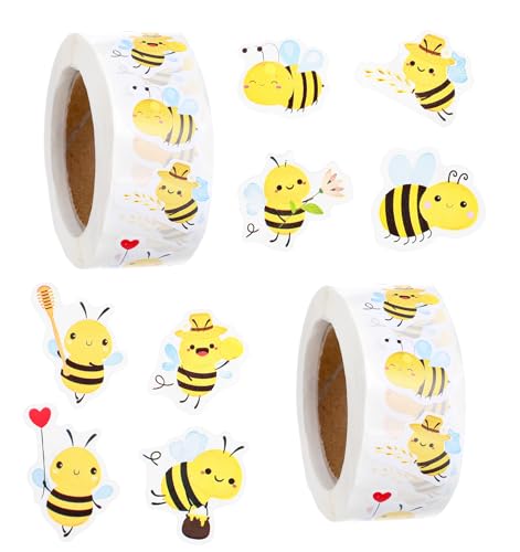 1000 Pcs Bienen Sticker, Bienen Aufkleber Belohnungsaufkleber für Kinder, Wasserfeste Sticker mit Bienen-Motiv, Selbstklebend & Vielseitig Einsetzbar von ValueBargain