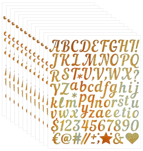 12 Klebebuchstaben Gold, Buchstaben Aufkleber Gold Goldene Selbstklebend, Perfekt für Basteln, Scrapbook und Kreative Dekoration, Einfaches Anbringen für Vielseitige Projekte von ValueBargain