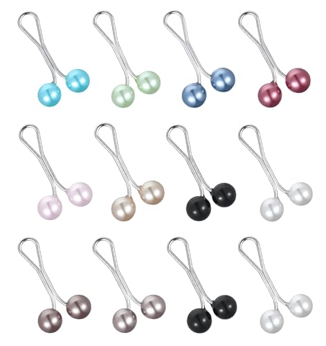 12 Stück Hijab Pins, Hijab Nadeln Perlen-Sicherheitsnadeln für Damen Kopftuch & Schalnadeln, Muslim Schmuckzubehör (Farbe) von ValueBargain