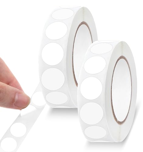 2000 Stück Weiße Runde Aufkleber, Klebepunkte Weiß 1.3 cm, Kreisförmige Wasserfeste Etiketten für Organisation, Farbmarkierung in Büro, Klassenzimmer & Haushalt von ValueBargain