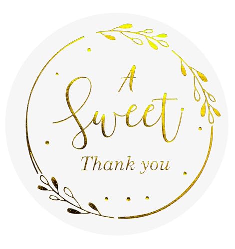 240 Stück Danke Sticker, Aufkleber Danke Gold 4 X 4cm, Selbstklebend für Geschenkverpackungen, Hochzeiten, Papiertüten & Umschläge von ValueBargain
