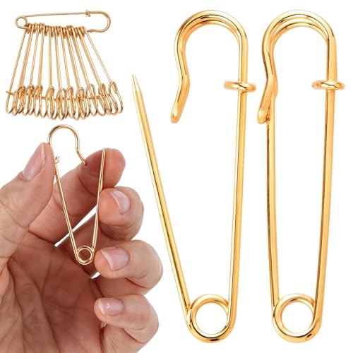 30 Stück Sicherheitsnadel, Safety Pins Rostfreier Edelstahl Mit Verriegelungs-Spitzenschutz Extra Robust für Dicke Stoffe Decken, Nähprojekte Handmade Goldbeschichtet Babykleidung Handarbeit von ValueBargain