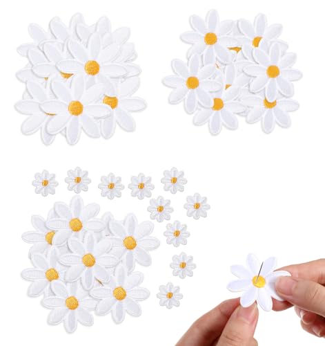 40 Stück Blumen Zum Aufbügeln, Bügelbilder Blumen Gänseblümchen Bügelflicken, Leicht Aufzubügeln Applikationen für Kleidung & Textilien für Erwachsene und Kinder, Dekorative Patches von ValueBargain