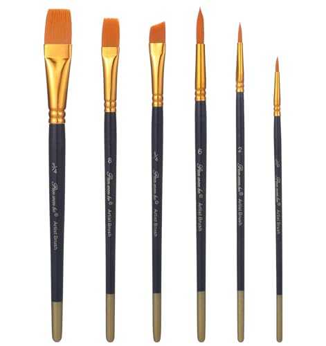 6er Set Pinsel Klein, Dünne Pinsel Professionelle Gesichtsmalerei mit Nylonborsten & Holzgriff für Acryl Aquarell Körperkunst Einfache Reinigung Hautfreundlich 6er Set Pinsel Klein, Dünne Pinsel Professionelle Gesichtsmalerei mit Nylonborsten & Holzgriff für Acryl Aquarell Körperkunst Einfache Reinigung Hautfreundlich von ValueBargain