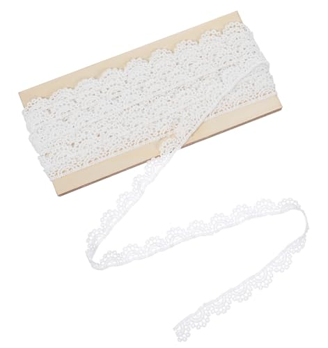 Weißes Spitzenband, 12,7 m gehäkelte florale Spitze zum Nähen für Näharbeiten, Bastelprojekte und Hochzeitsstrauß-Dekorationen Weißes Spitzenband, 12,7 m gehäkelte florale Spitze zum Nähen für Näharbeiten, Bastelprojekte und Hochzeitsstrauß-Dekorationen von ValueBargain