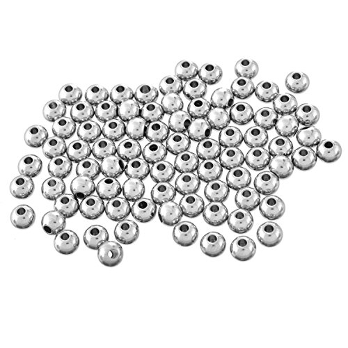 Valyria 50 Edelstahl rund Massives Spacer Beads Ergebnisse für Schmuckherstellung 6mmx5mm silber von Valyria