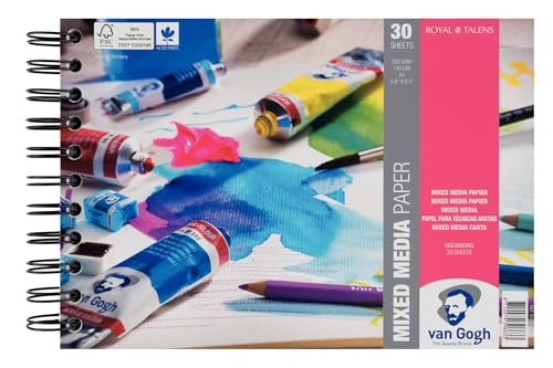 Van Gogh Mixed Media Spiralgebundener Block, 140lb, 30 Blätter, 5,8" x 8,3" / A5 von Van Gogh
