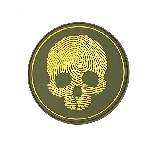 Van Os Emblem 3D Rubber Patch PVC Fingerprint Skull Klett Abzeichen Ø 8,6 cm … #5133 Klett Abzeichen gelb-grün von Van Os