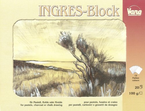 Ingres Block für Pastell Kohle & Kreide 13-farbig 100 g/m² 24x31cm 20 Blatt von Vang