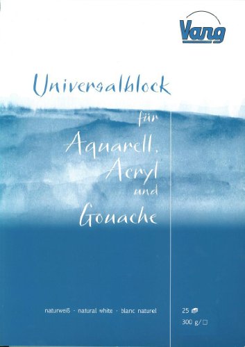 Universalblock Aquarell-, Acryl- und Gouachemalerei 25 Blatt 300g 34x48cm naturweiß von Vang