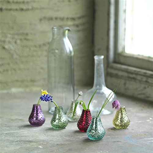 Bunte Väschen 6er Set I Mini Vasen Vintage Finish I Tischdeko Hochzeit Taufe I Glasvasen klein von Vanharte