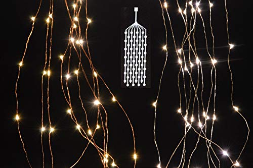 LED Drahtbüschel Stränge Micro Lichterkette Drahtbeleuchtung Drahtlichterkette warmweiß mit Netzteil (40 LED silberdraht/Batteriebetrieben) von Vani