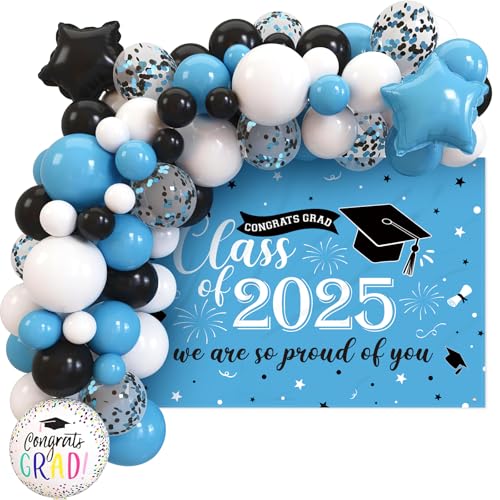 Girlande für Abschlussfeiern, Banner und Luftballons, 74 Stück, Klasse von 2022, Dekoration, hellblau, Abschlussfeier, Party, Kongrat, Schulabschluss, Pädagogische Beginnerung, Foto-Hintergrund Ideen Girlande für Abschlussfeiern, Banner und Luftballons, 74 Stück, Klasse von 2022, Dekoration, hellblau, Abschlussfeier, Party, Kongrat, Schulabschluss, Pädagogische Beginnerung, Foto-Hintergrund Ideen von Vansolinne