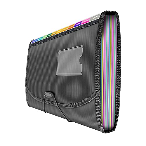Vanulee Fächermappe, Aktenordner, Ziehharmonika-Aktenordner, Dokumentenbox für Papiere, A4, 13 Taschen von Vanulee