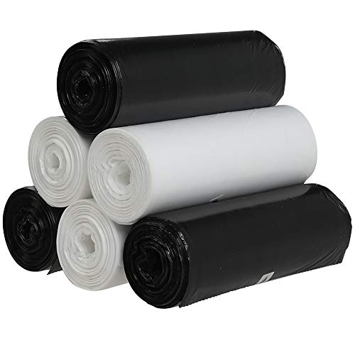 Vareone 20l Abfallsäcke Muellbeutel Mülltüte, Schwarz und Weiß, 150 Beutel / 6 Rollen von Vareone