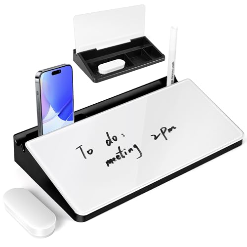 Varhomax Kleines Schreibtisch-Whiteboard aus Glas mit Trockenabwischfunktion, Desktop-Whiteboard mit Aufbewahrung, To-Do-Liste, Notizblock, Schreibtisch-Begleiter und Tastaturständer(Schwarz und Weiß) Varhomax Kleines Schreibtisch-Whiteboard aus Glas mit Trockenabwischfunktion, Desktop-Whiteboard mit Aufbewahrung, To-Do-Liste, Notizblock, Schreibtisch-Begleiter und Tastaturständer(Schwarz und Weiß) von Varhomax