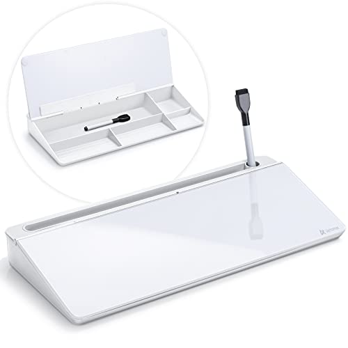 Varhomax Schreibtisch Organizer, Desktop Whiteboard Glas Weiß Mit Aufbewahrung Abwischbar, To Do Liste, Notizblock und Tastaturständer für Homeoffice, Büro und Schulbedarf Varhomax Schreibtisch Organizer, Desktop Whiteboard Glas Weiß Mit Aufbewahrung Abwischbar, To Do Liste, Notizblock und Tastaturständer für Homeoffice, Büro und Schulbedarf von Varhomax