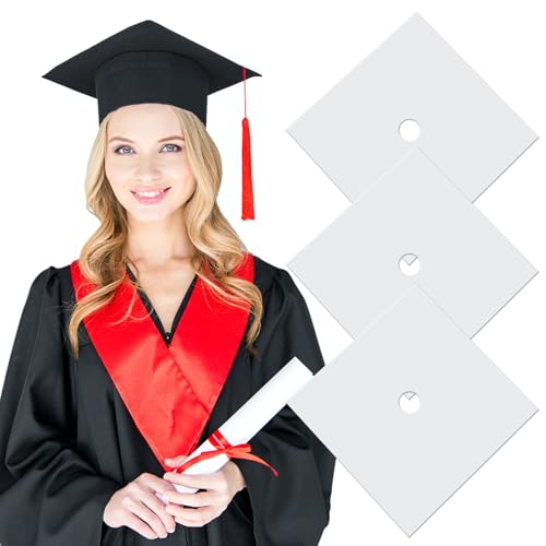 Varievery 3 Stück Sublimationsrohlinge für Abschlusskappen, Abschlussdekorationen, Premium-Hartfaserplatte, MDF-Grad-Kappe, Rohlinge, Abschlussfeier 2025, Geschenke, Zubehör, 22,9 x 22,9 cm Varievery 3 Stück Sublimationsrohlinge für Abschlusskappen, Abschlussdekorationen, Premium-Hartfaserplatte, MDF-Grad-Kappe, Rohlinge, Abschlussfeier 2025, Geschenke, Zubehör, 22,9 x 22,9 cm von Varievery