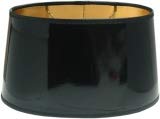 Tisch-Lampenschirm *oval*, schwarz Lack, Seidenglanz, innen gold/Du=25cm Do=21, schräge H=14cm von Various