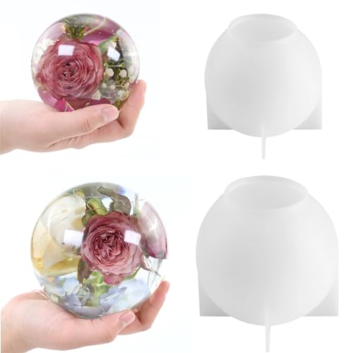 Kugelharzformen, 2 Stück, einteilige 3D-Silikon-Kugelformen, Kugelharz-Gießformen, große Kugelform, Epoxidharz-Formen für DIY-Kugel-Handwerk, Blumenandenken, Heimdekoration Kugelharzformen, 2 Stück, einteilige 3D-Silikon-Kugelformen, Kugelharz-Gießformen, große Kugelform, Epoxidharz-Formen für DIY-Kugel-Handwerk, Blumenandenken, Heimdekoration von Varku