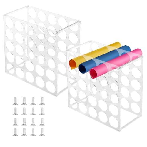 Vinyl-Rollen-Organizer mit 25 Löchern, 2 Rollen-Aufbewahrungsregale, transparenter Acryl-Rollenständer, Mehrzweck-Cricut-Aufbewahrung, platzsparendes Design Vinyl-Rollen-Organizer mit 25 Löchern, 2 Rollen-Aufbewahrungsregale, transparenter Acryl-Rollenständer, Mehrzweck-Cricut-Aufbewahrung, platzsparendes Design von Varku