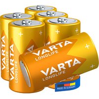 6 VARTA Batterien LONGLIFE Baby C 1,5 V von Varta