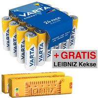 AKTION: 24 VARTA Batterien ENERGY Mignon AA 1,5 V + GRATIS LEIBNIZ Original Butterkeks 2x 200g von Varta