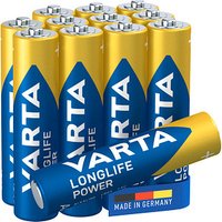 12 VARTA Batterien LONGLIFE Power Micro AAA 1,5 V von Varta