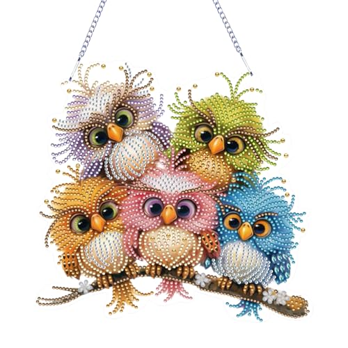 Diamond Painting Herbst Deko, DIY Herbstdeko Vogel Diamond Painting Erwachsene Kinder, Beidseitig Bastelset Herbst Dekoration, 5D Diamant Malerei Anhänger, für DIY Herbstdeko Handwerk (A) von Vartegas