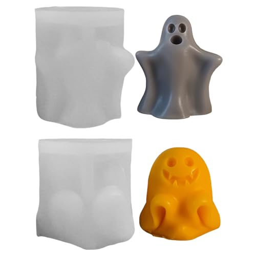 Silikonform Halloween, 2025 Neu 3D Silikonform Geist, DIY Giessformen Silikon, Silikonformen gießformen, silikon gießformen, Silikon Kerzenformen, für DIY Halloween Handwerk Dekoration (Set) von Vartegas