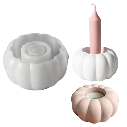 Silikonform Kürbis, Silikonformen Gießformen Herbst, 3D Silikonform Herbst, DIY Herbst Deko Gießform Kürbis Kerzenhalter, Silikon Gießformen, für DIY Thanksgiving Herbst Handwerk von Vartegas