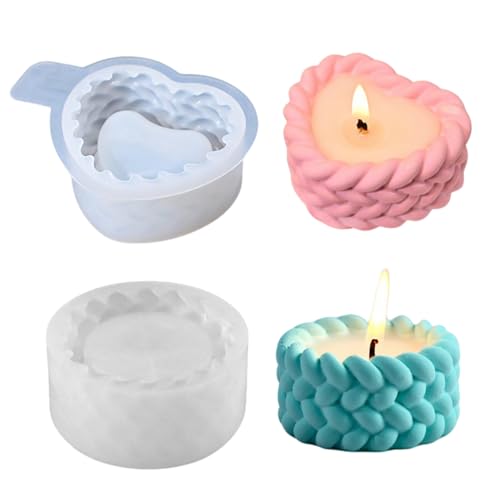 Silikonform Teelicht, Silikonformen Gießformen, Herz Teelichthalter Gießformen Silikon, DIY Silikonform Kerzenhalter, Gipsformen zum Gießen, Gießformen Gips, für DIY Handwerk Deko (Set) von Vartegas