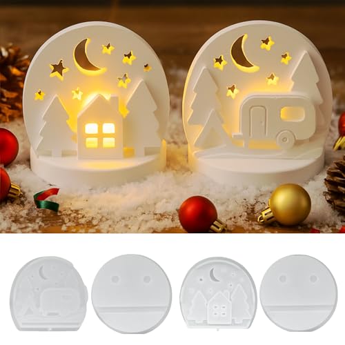 Silikonform Weihnachten, 3D Gießformen Silikon Weihnachten, DIY Weihnachtsdeko Kerzenhalter, Giessformen Silikon, Silikonformen Gießformen, für DIY Weihnachtsdeko Weihnachtsgeschenke (A) von Vartegas