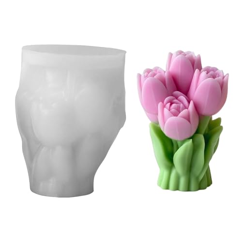Silikonformen Gießformen Blumen, 3D Silikonform Blumen Tulpe Pfingstrose, DIY Silikonform Blumenkugel, Silikonformen Gießformen, Gießformen Silikon, für DIY Handwerke Deko (A1) von Vartegas