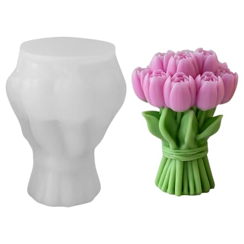 Silikonformen Gießformen Blumen, 3D Silikonform Blumen Tulpe Pfingstrose, DIY Silikonform Blumenkugel, Silikonformen Gießformen, Gießformen Silikon, für DIY Handwerke Deko (A2) von Vartegas