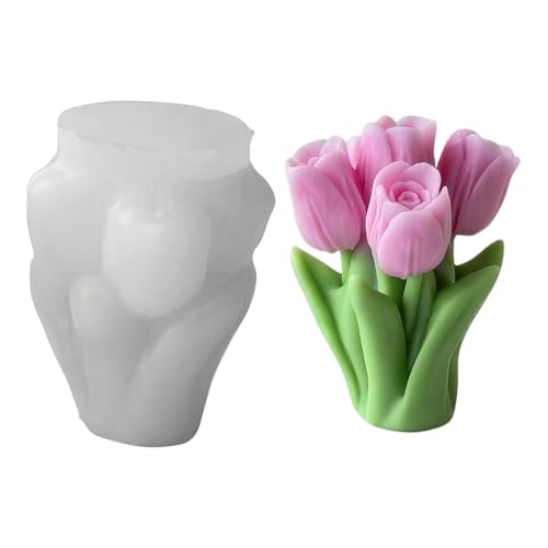 Silikonformen Gießformen Blumen, 3D Silikonform Blumen Tulpe Pfingstrose, DIY Silikonform Blumenkugel, Silikonformen Gießformen, Gießformen Silikon, für DIY Handwerke Deko (A3) von Vartegas
