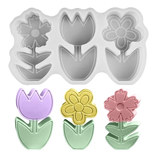 Silikonformen Gießformen Blumen, 3D Silikonform Blumen Tulpe Pfingstrose, DIY Silikonform Blumenkugel, Silikonformen Gießformen, Gießformen Silikon, für DIY Handwerke Deko (D) von Vartegas