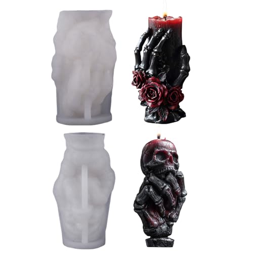 Totenkopf Silikonform Halloween, Silikonformen Gießformen, Gießformen Silikon, DIY 3D Halloween Deko Totenkopf, Kerzen Formen Silikon, Kerzen Silikonformen, für DIY Helloween Deko (AB) von Vartegas