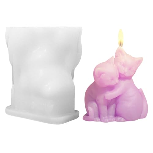 Vartegas 2er Set Silikonformen Hunde Und Katzen 3D Gießform Für Kerzen Seifen Gips DIY Basteln Mit Flexibler Struktur Und Langlebiger Qualität (B) von Vartegas