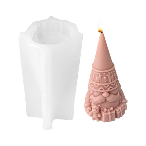 Vartegas 3D Wichtel Kerzen Gießformen 2 Größen Silikonformen für DIY Weihnachtsdeko Geschenke Adventskränze Tischgestaltung (B) von Vartegas