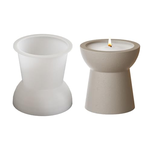 Vartegas 3er Set Silikon Gießformen für Kerzenständer Teelichthalter Betonformen DIY Handwerk Weihnachten Hausdekoration (A) von Vartegas