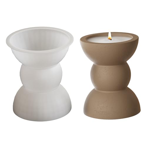 Vartegas 3er Set Silikon Gießformen für Kerzenständer Teelichthalter Betonformen DIY Handwerk Weihnachten Hausdekoration (C) von Vartegas