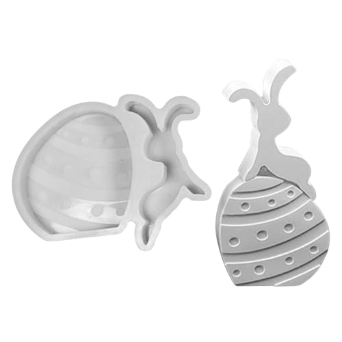 Vartegas Osterhasen Silikonform Gießformen Ostern Ei Gießform 3D Kaninchen Gießformen Silikon Basteln Gips Kerzen Sojawachs (B) von Vartegas