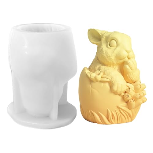 Vartegas Osterhasenform Silikon Schokoladenform Seifenform Handwerk Ostergeschenke Hase Gießformen Für DIY Projekte Backen Basteln (A) von Vartegas
