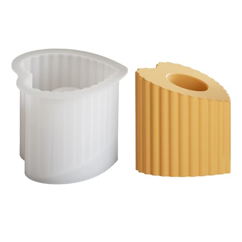 Vartegas Silikon Gießformen Kerzenhalter DIY Herzform Kerzenständer Für Gipsharz Gips Und Harzprojekte Mit 2 Größen (B) von Vartegas