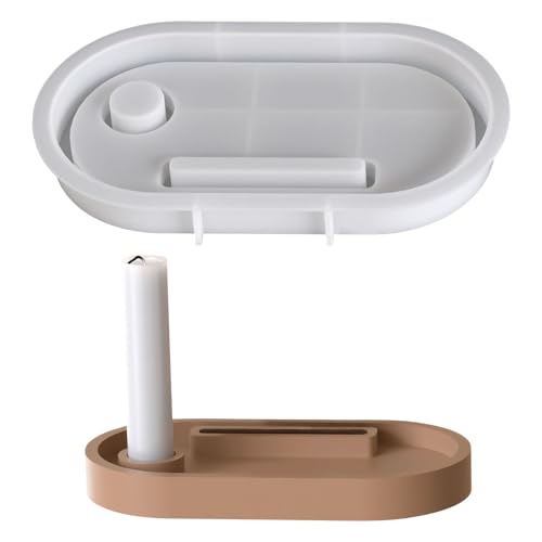 Vartegas Silikonform Kerzenhalter Oval Gießformen Mit Schablonen Für Teelichter Handwerk Professionelle Bastelform Aus Hitzebeständigem Silikon (B) von Vartegas
