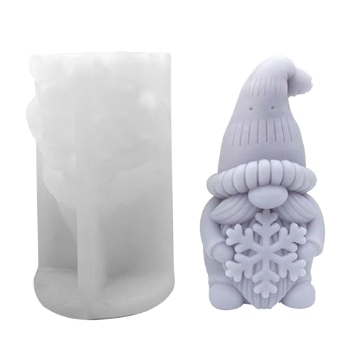 Vartegas Silikonform Weihnachten Wichtel 3D Kerzen Gießformen Für DIY Basteln Weihnachtsdeko Geschenkverpackung Tischdekoration (B) von Vartegas