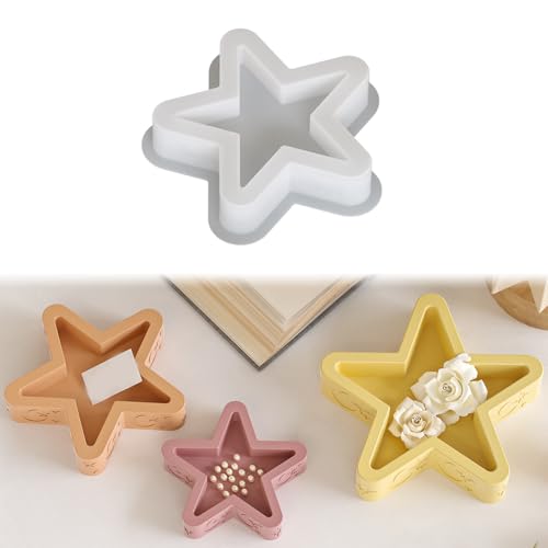 Vartegas Silikonformen Gießformen Weihnachten Stern 3er Set Kerzenformen Gipsformen Zum Gießen Für Handwerk DIY Dekoration Präzise Konturen Flexibles Entfernen (B) von Vartegas