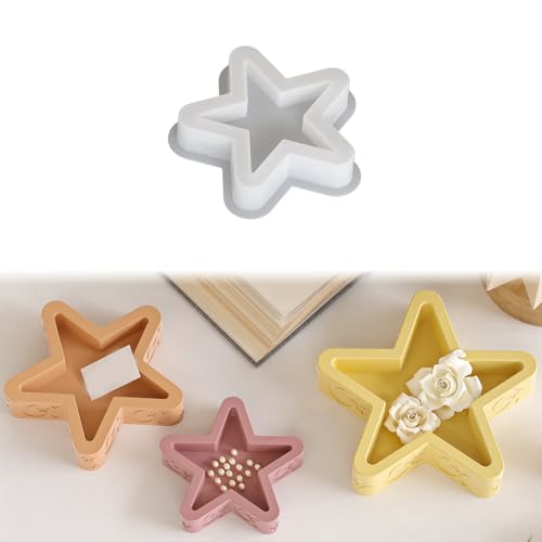 Vartegas Silikonformen Gießformen Weihnachten Stern 3er Set Kerzenformen Gipsformen Zum Gießen Für Handwerk DIY Dekoration Präzise Konturen Flexibles Entfernen (C) von Vartegas