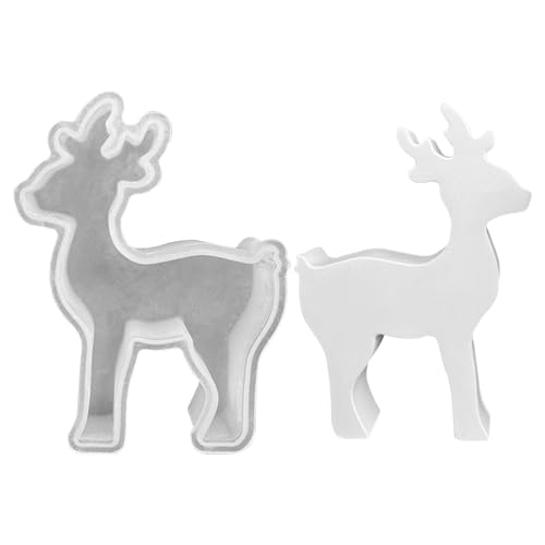 Vartegas Silikonformen Hirsch Gießformen Weihnachten Silikon Gipsformen DIY Kerzenherstellung Handwerk Heimdekoration Präzise Abgüsse (B) von Vartegas